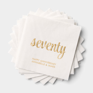 Elegante 70e bruiloft Jubileum Gold Foil servetten
