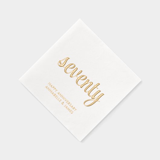 Elegante 70e bruiloft Jubileum Gold Foil servetten (Rechts)