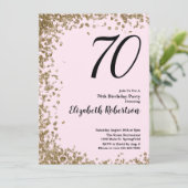 Élégante 70e Invitation Anniversaire Séquins d'or (Debout devant)