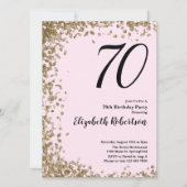 Élégante 70e Invitation Anniversaire Séquins d'or (Devant)