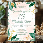 Elegante 70e Verdant verjaardagsfeest Kaart
