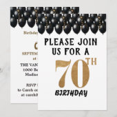 Elegante 70ste verjaardag kaart (Voorkant / Achterkant)