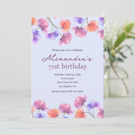 Elégante 71e invitations Boho Floral Chic (Debout devant)