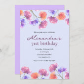 Elégante 71e invitations Boho Floral Chic (Devant / Derrière)