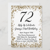 Elégante 72e Invitation anniversaire pour elle en (Devant)
