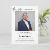 Elégante 73e anniversaire invitations Homme Photo (Debout devant)