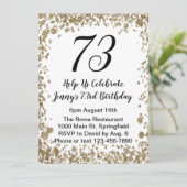 Elegante 73e verjaardag uitnodiging in zwart en go (Staand voorkant)