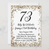 Elegante 73e verjaardag uitnodiging in zwart en go (Voorkant)