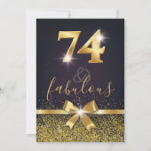 Elegante 74 & Fabulous Gold Glitter 74e verjaardag Kaart (Voorkant)