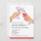 Elégante 75e anniversaire invitations Cocktail Par (Devant)