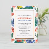 Elégante 75e anniversaire invitations Tropical Par (Debout devant)