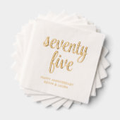 Elegante 75e bruiloft Jubileum Gold Foil servetten (Insitu (Gestapeld))