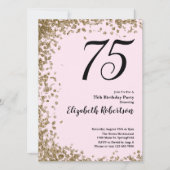 Élégante 75ème anniversaire Invitation Séquins d'o (Devant)