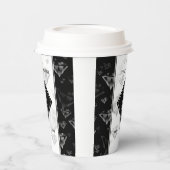 Elegante 75th Diamond Bruiloft Jubileum Papier Cup Papieren Bekers (Links)