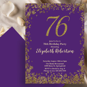 Elegante 76e Paarse Gouden Verjaardag Kaart