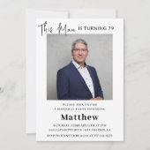 Elégante 79e anniversaire invitations Homme Photo (Devant)