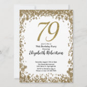 Elegante 79e verjaardagsuitnodiging met gouden pai kaart (Voorkant)