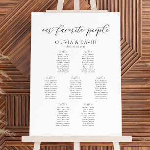 Elegante 7 Tafels Ons Favoriete Personen Zitplaats Poster