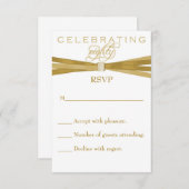 Elégante 80e anniversaire Invitations Fête Carte R (Devant / Derrière)