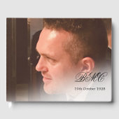 Elegante 80e verjaardag foto & Monogram gastenboek (Voorkant)