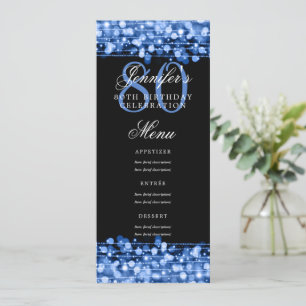 Elegante 80e verjaardag Party Menu Navy Blue Light Kaart