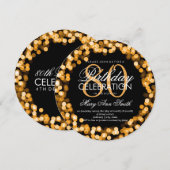 Elegante 80e verjaardag Sparkling Lights Gold Kaart (Voorkant / Achterkant)