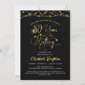 Elegante 80e verjaardag zwart gouden script lichte kaart (Voorkant)