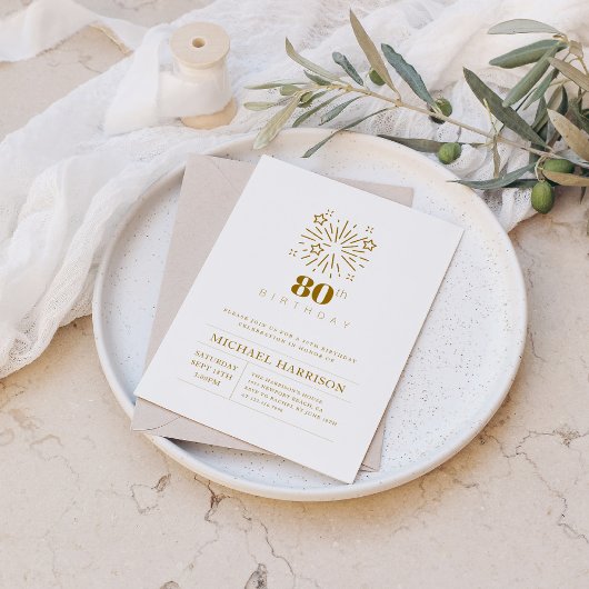 Elégante 80ème anniversaire Invitation à n'importe