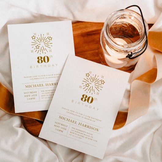 Elégante 80ème anniversaire Invitation à n'importe