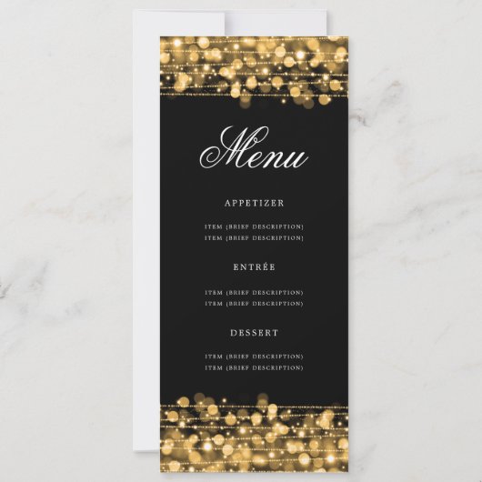 Elegante 80ste verjaardag menu Gold Kaart (Achterkant)
