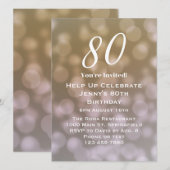 Elegante 80ste verjaardag uitnodiging voor haar (Voorkant / Achterkant)