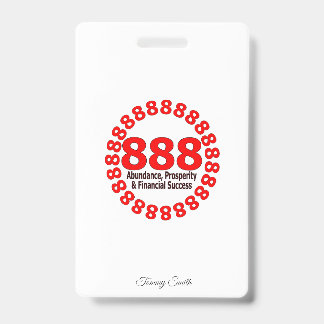 Elegante 888 engel nummer uitnodigingskaart badge