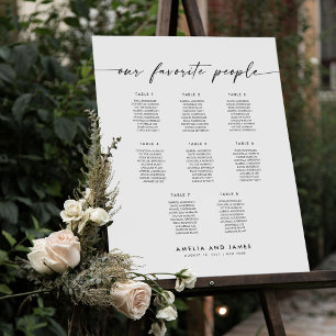 Elegante 8 Tafels Favoriete Mensen Zitplaatsindeli Poster