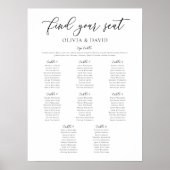Elegante 8 tafels Vind uw zitplaatskaart Poster (Voorkant)