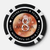 Elegante 8e Bronzen Bruiloft Jubileum Poker Chip (Achterkant)