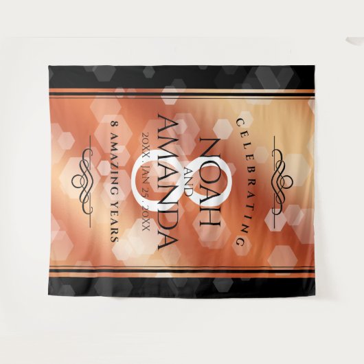 Elegante 8e bronzen huwelijksjubileumviering wandkleed (Voorkant (horizontaal))