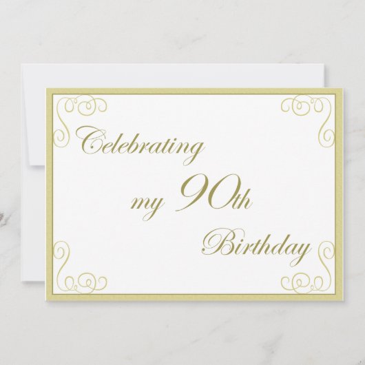 Elégante 90e anniversaire de fête Invitation (Devant)