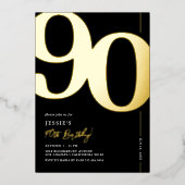 Elégante 90e anniversaire Foil Invitation (Recto)