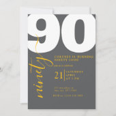 Elegante 90e verjaardagsuitnodiging gedrukt kaart (Voorkant)
