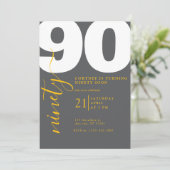 Elegante 90e verjaardagsuitnodiging gedrukt kaart (Staand voorkant)