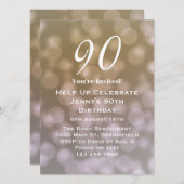 Elégante 90ème anniversaire Invitation pour elle (Devant / Derrière)