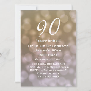 Elégante 90ème anniversaire Invitation pour elle