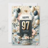 Elégante 97e carte d'anniversaire - Personnalisé H (Devant)