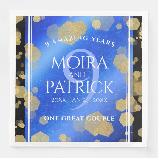Elegante 9e lapis lazuli huwelijksverjaardag servet (Voorkant)