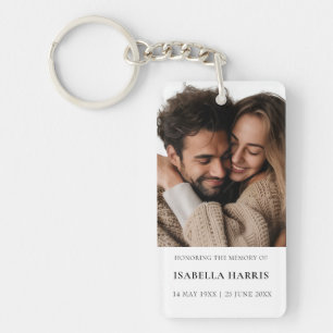 Elegante Aandenken Foto In Loving Memory Sleutelhanger