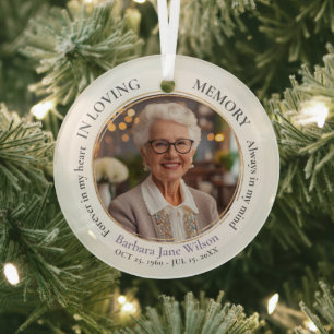 Elegante Aandenken Herdenkings- en Rouwgeschenk Glas Ornament