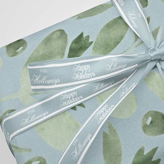 Elegante aangepaste achternaam Script Holiday Ribb Lint