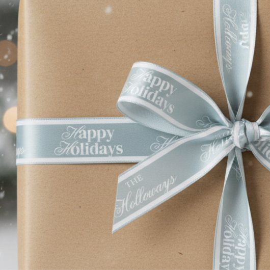 Elegante aangepaste achternaam Script Holiday Ribb Lint