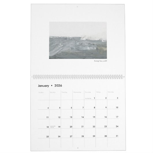 Elegante aangepaste artiest kalender Sjabloon (Jan 2026)