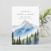 Elegante aangepaste berg save the date (Staand voorkant)